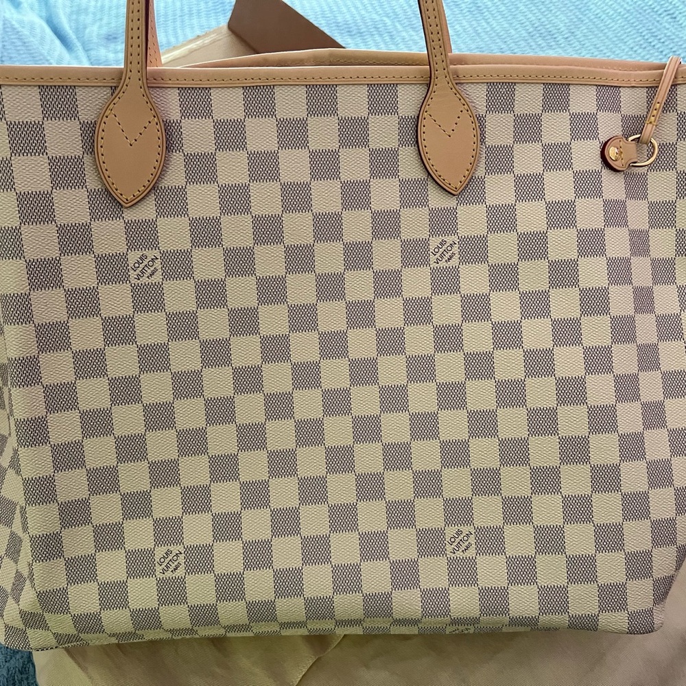 Louis Vuitton Cream and Gray Damier Azur Tote